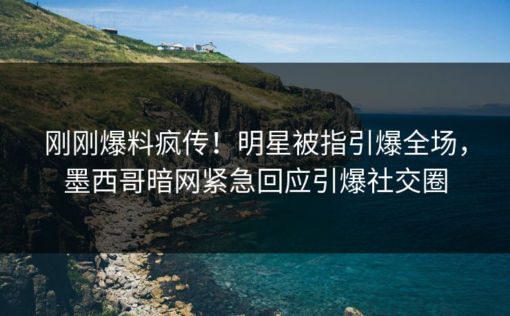 刚刚爆料疯传！明星被指引爆全场，墨西哥暗网紧急回应引爆社交圈