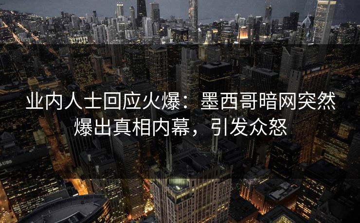 业内人士回应火爆：墨西哥暗网突然爆出真相内幕，引发众怒