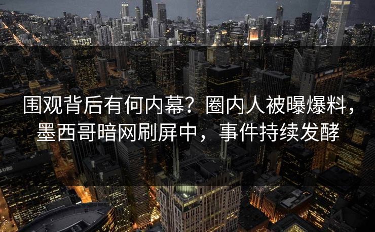 围观背后有何内幕？圈内人被曝爆料，墨西哥暗网刷屏中，事件持续发酵
